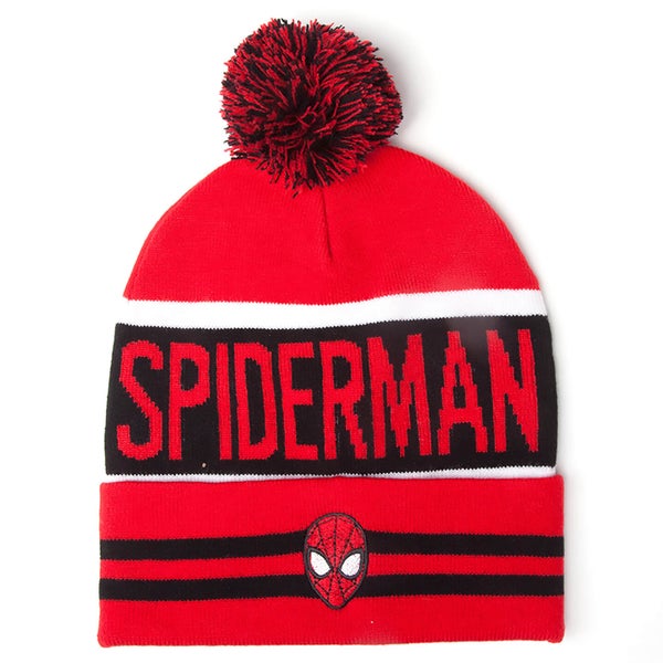 Marvel Spider-Man Men's Big Spidey Logo Beanie Hat - Red