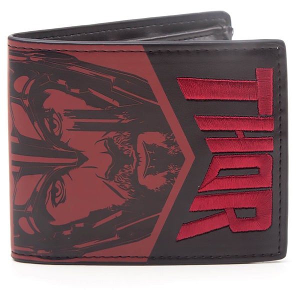 Marvel Thor and The Hulk Men's Bifold Wallet with Embroidery - Red