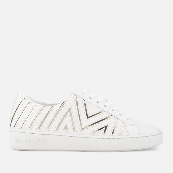 MICHAEL MICHAEL KORS Women's Whitney Leather Cupsole Trainers - Optic/Pale Gold