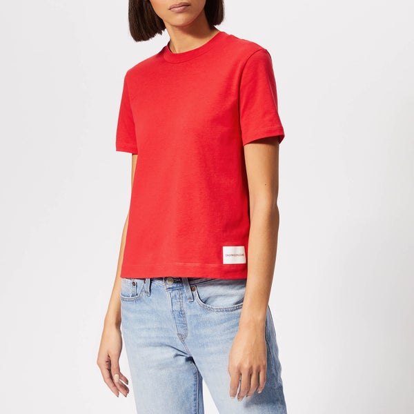 Calvin Klein Jeans Women's Core Straight Fit T-Shirt - Racing Red