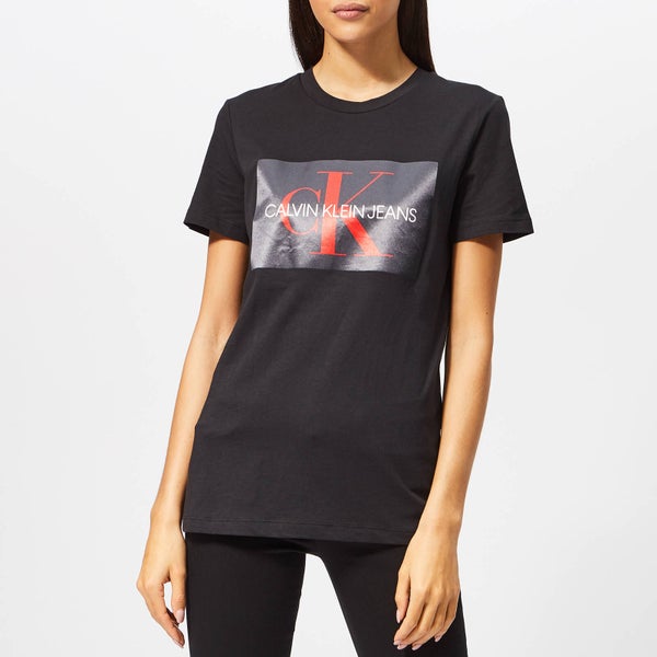 Calvin Klein Jeans Women's Monogram Box Logo T-Shirt - Black