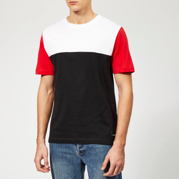Calvin Klein Jeans Men's Colour Block T-Shirt - Black/Bright White/Red