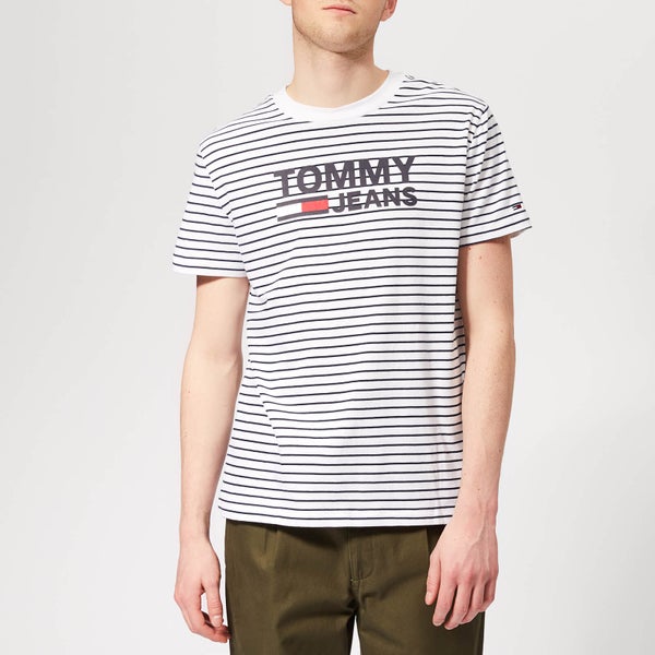 Tommy Jeans Men's Signature Stripe T-Shirt - Black Iris/Classic White