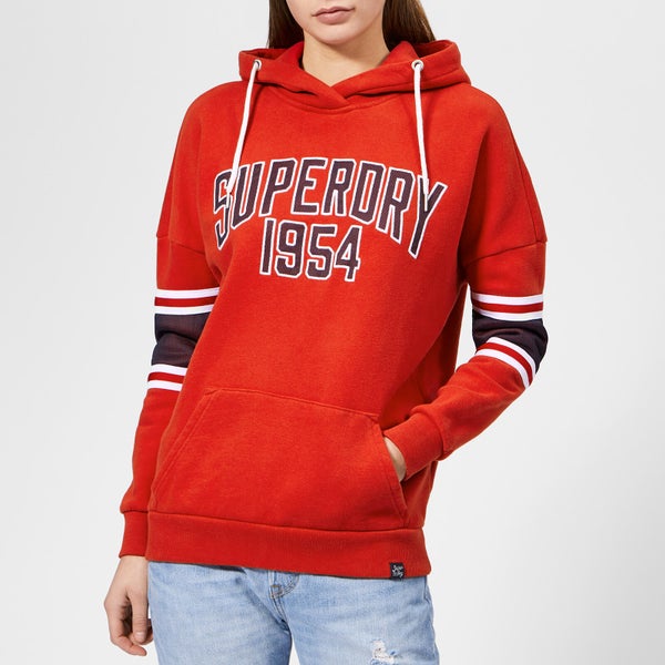 Superdry Women's Playoff Hoodie - Centre Back Red