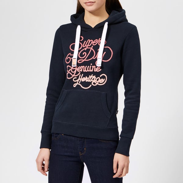 Superdry Women's 67 Genuine Fade Embroidery Entry Hoodie - Eclipse Navy