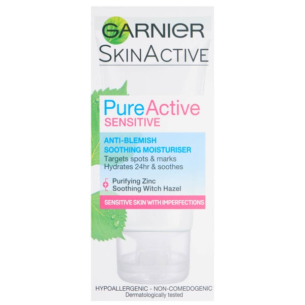 Crema hidratante suavizante anti imperfecciones Pure Active Sensitive de Garnier 50 ml