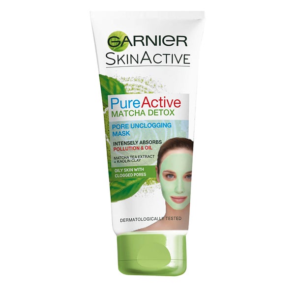 Mascarilla facial para destapar poros Pure Active Matcha Detox de Garnier 100 ml