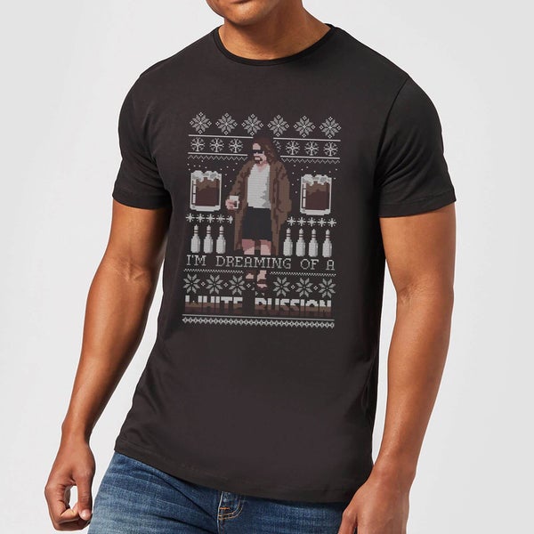 T-Shirt de Noël Homme The Big Lebowski Im Dreaming Of A White Russian - Noir