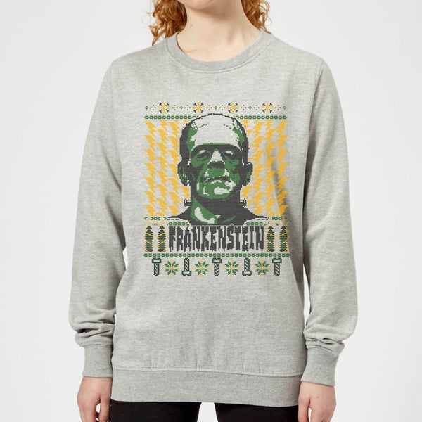 Universal Monsters Frankenstein Christmas Women's Sweatshirt - Grey
