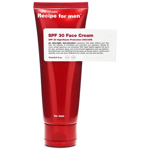 Солнцезащитный крем для лица Recipe for Men SPF 30 Face Cream