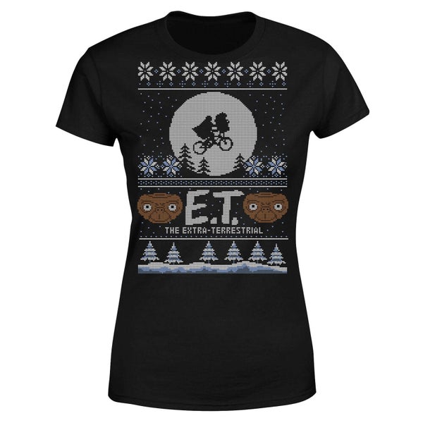 E.T. the Extra-Terrestrial Christmas Women's T-Shirt - Black