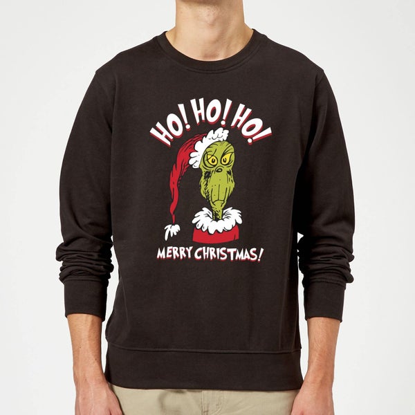 The Grinch Ho Ho Ho Christmas Sweater - Black