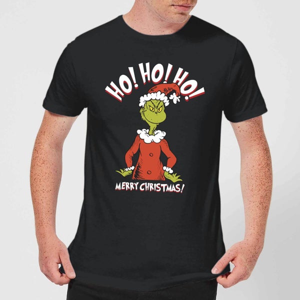 T-Shirt de Noël Homme Le Grinch - Ho Ho Ho Sourire - Noir