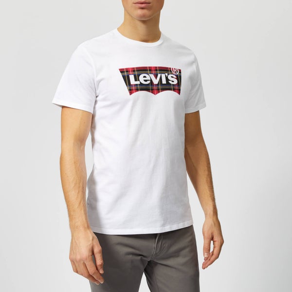Levi's Men's Housemark Graphic T-Shirt - Plaid Fill White
