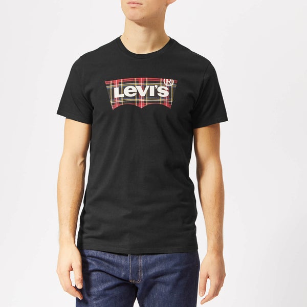 Levi's Men's Housemark Graphic T-Shirt - Plaid Fill Black