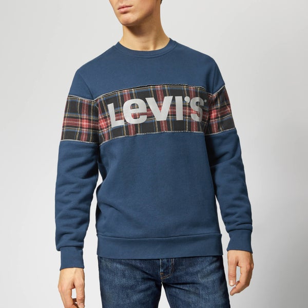 Levi's Men's Reflective Crew Sweatshirt - Piping Dress Blues