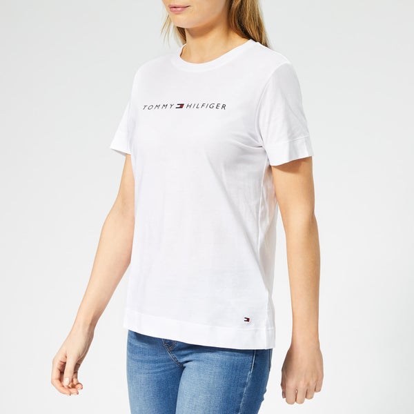Tommy Hilfiger Women's Corp Hilfiger Crewneck T-Shirt - Classic White