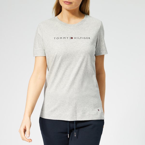 Tommy Hilfiger Women's Corp Hilfiger Crewneck T-Shirt - Light Grey Htr