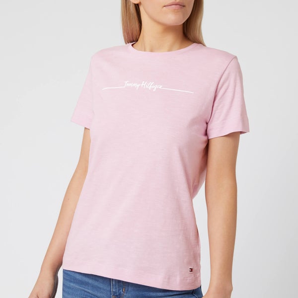 Tommy Hilfiger Women's Elissa Crew Neck T-Shirt - Pink Lavender