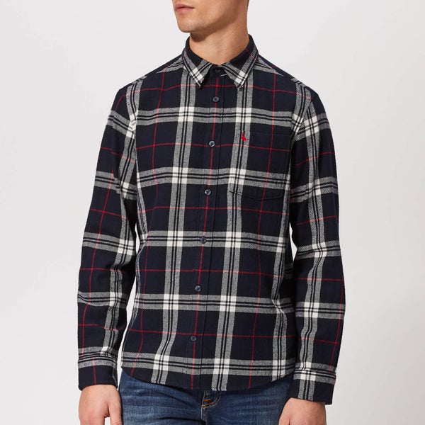Jack Wills Men's Langworth Heavy Weight Flannel Shirt - Navy