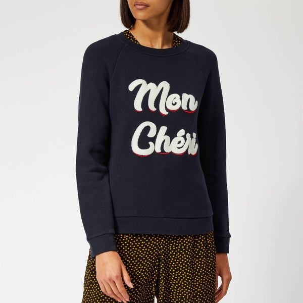 Whistles Women's Mon Cheri Embroidered Sweatshirt - Navy