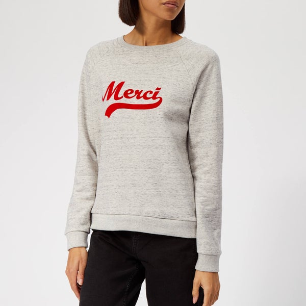 Whistles Women's Merci Embroidered Sweatshirt - Grey Marl