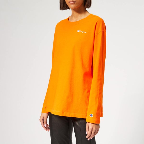 Champion Women's Long Sleeve Crew Neck T-Shirt - Orange