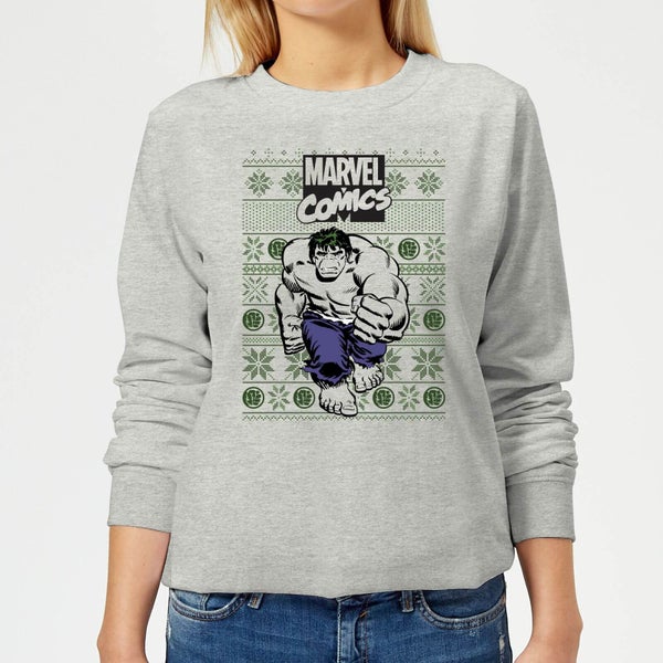 Marvel Avengers Hulk Women's Christmas Sweatshirt - Grey