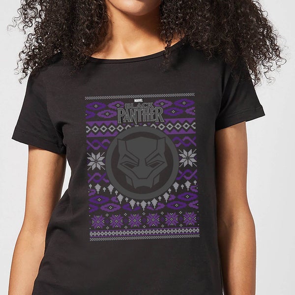 Marvel Avengers Black Panther Women's Christmas T-Shirt - Black