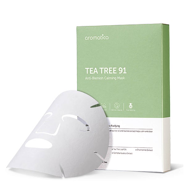 AROMATICA Tea Tree 91 Anti-Blemish Calming Mask -naamio (5 kpl) 15g