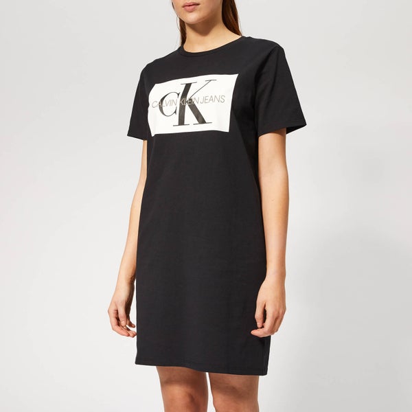 Calvin Klein Jeans Women's Iconic Monogram Box T-Shirt Dress - CK Black