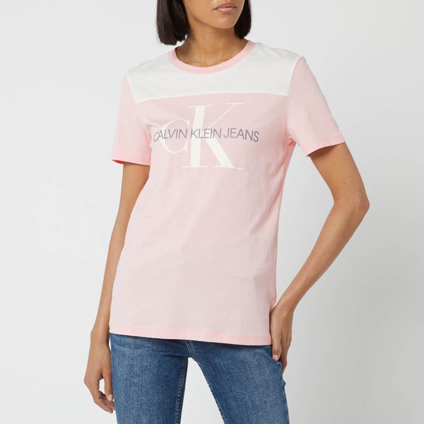 Calvin Klein Jeans Women's Monogram Soft Blocking T-Shirt - Strawberry Cream
