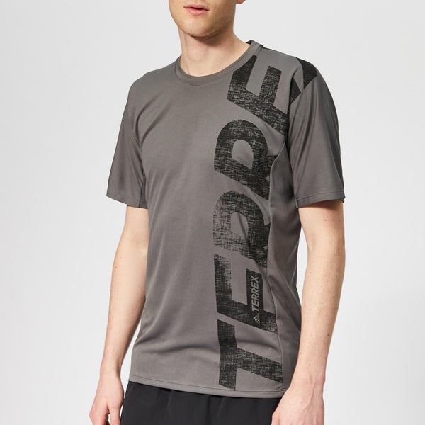adidas Men's Terrex Trail Cross Short Sleeve T-Shirt - Grey Five