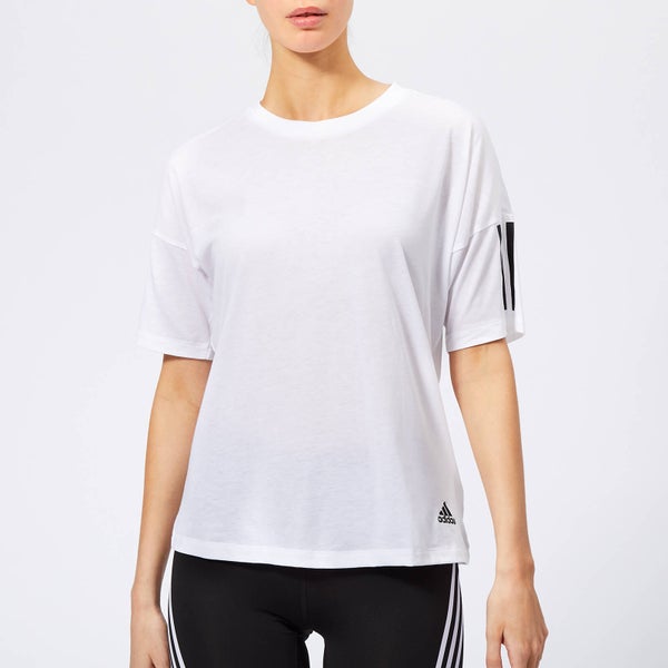 adidas Women's Must Haves 3 Stripes Short Sleeve T-Shirt - White