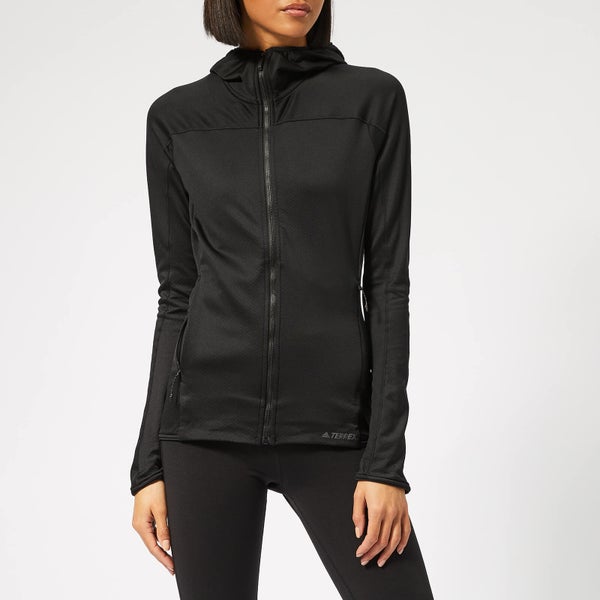 adidas Women's Trace Rocker Hooded Fleece Jacket - Black
