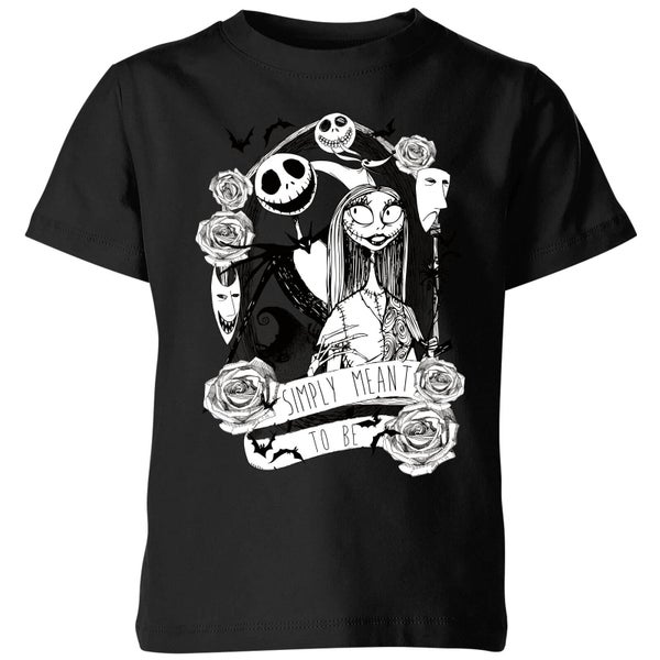The Nightmare Before Christmas Jack Skellington and Sally Kids' T-Shirt - Black