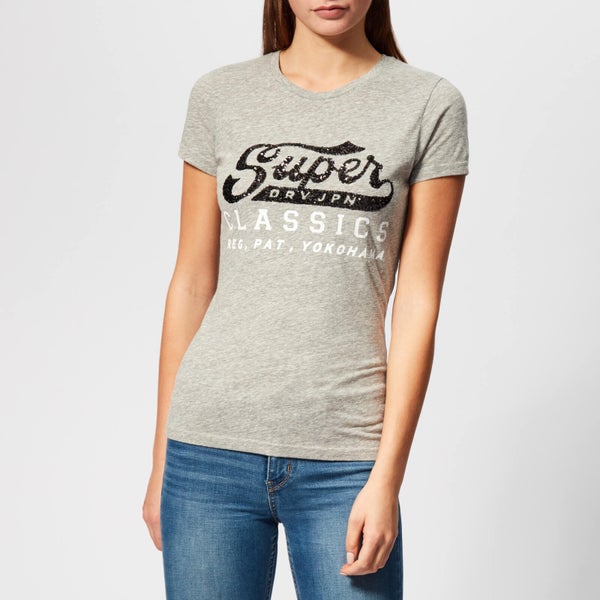 Superdry Women's Classic Sequin Entry T-Shirt - Grey Marl Heather
