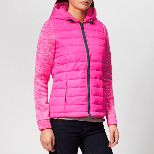 Superdry Women's Storm Hybrid Zip Hood Jacket - Vibe Pink/Vibe Pink Grit