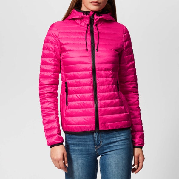 Superdry Women's Core Down Hooded Jacket - Pacific Pink
