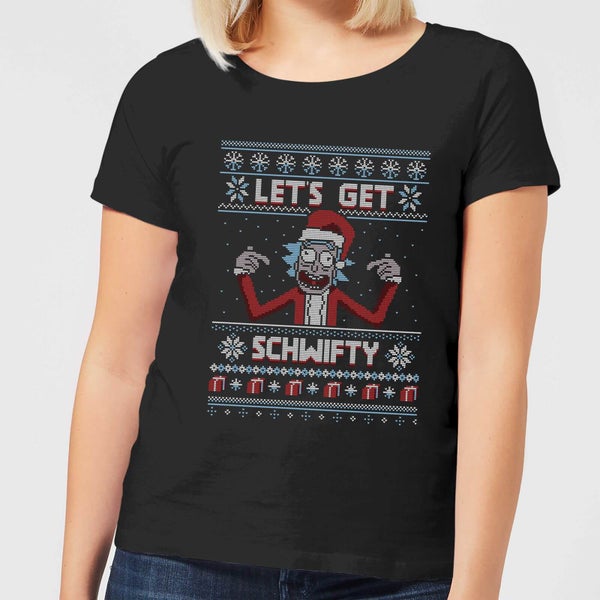 T-Shirt de Noël Homme Rick et Morty - Let's Get Schwifty - Noir
