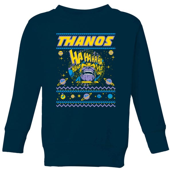 Thanos Christmas Knit Pull de Noël pour enfants - Bleu Marine