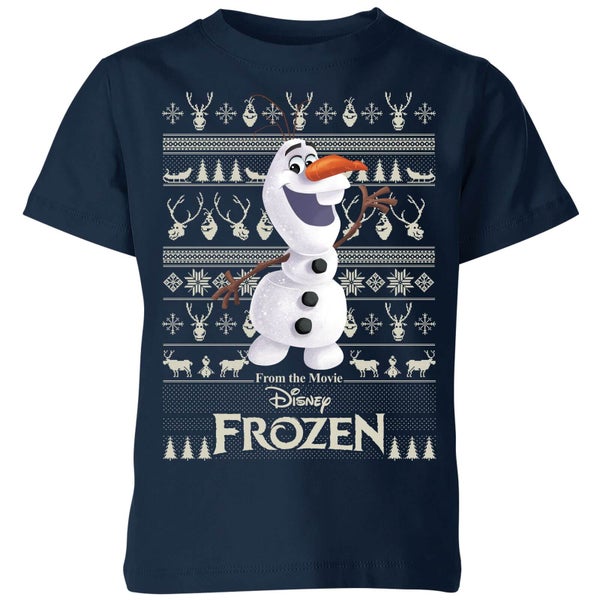 Disney Frozen Olaf Kids Christmas T-Shirt - Navy