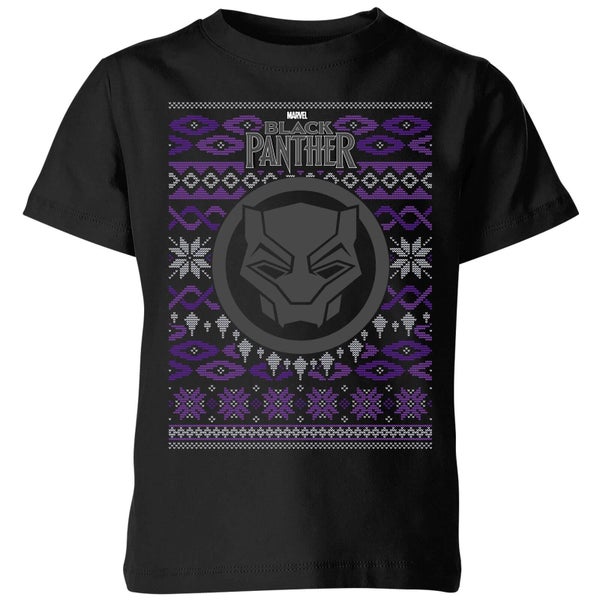 Camiseta de Navidad para niños Avengers Black Panther de Marvel - Negro