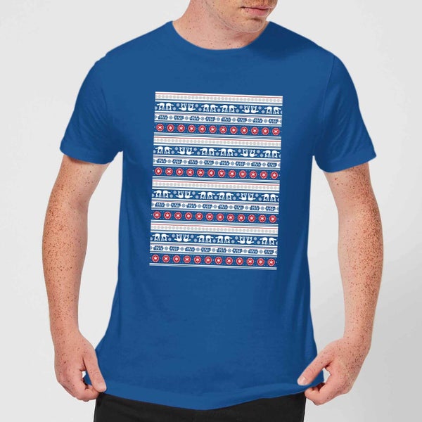 Star Wars AT-AT Pattern kerst T-shirt - Blauw