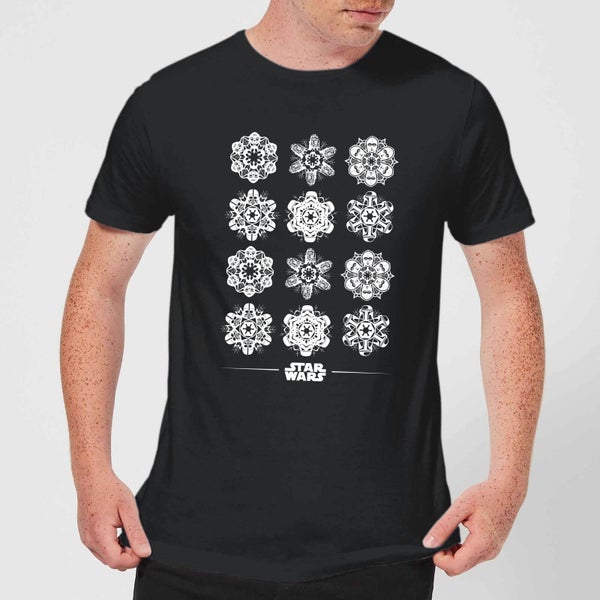 Camiseta navideña Snowflake de Star Wars para hombre - Negro