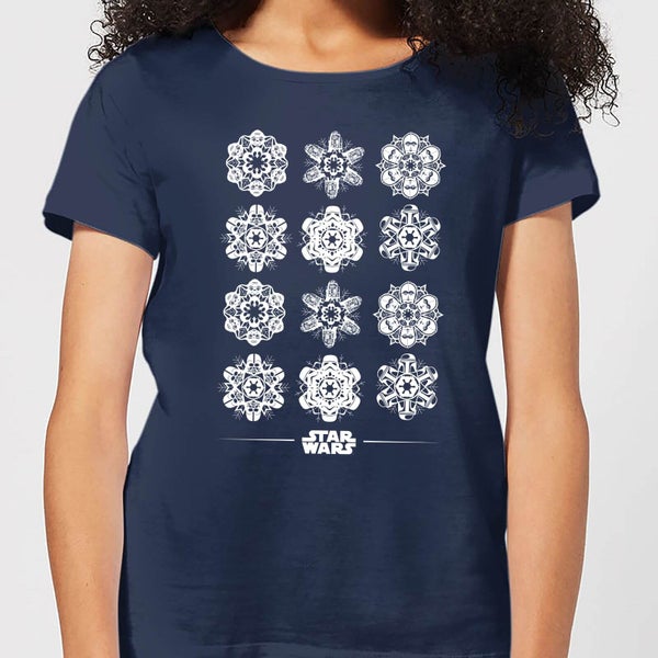 Star Wars Snowflake Women's Christmas T-Shirt - Navy