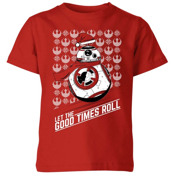 Star Wars Let The Good Times Roll Kids Christmas T-Shirt - Red