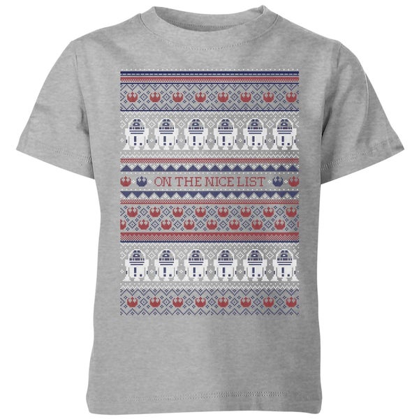 T-Shirt de Noël Homme Star Wars On The Nice List Motifs Festifs - Gris