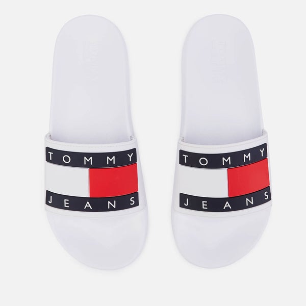 Tommy Jeans Men's Flag Pool Slide Sandals - White | TheHut.com