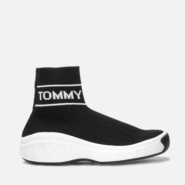 Tommy Jeans Women's Knit Sock Hi-Top Trainers - Black